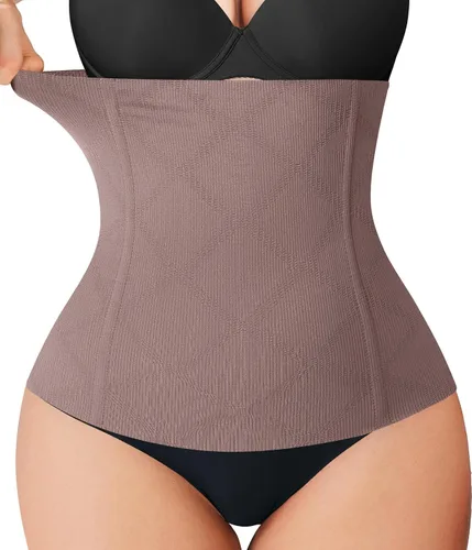 Vista 6 de Nebility Entrenador de cintura para mujer, con control de abdomen Beige sin gancho