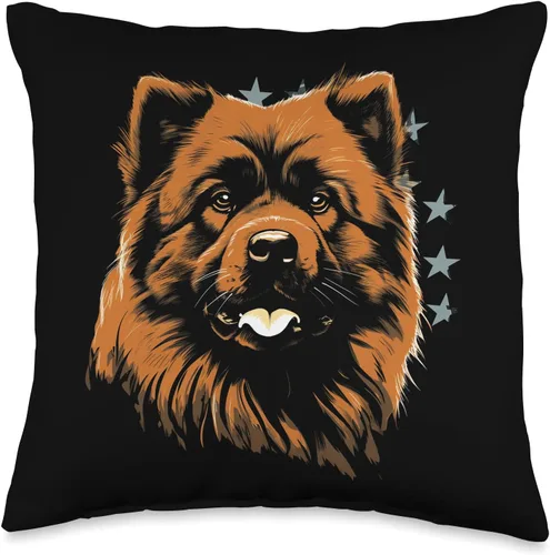 Vista 4 de 4th of July Dog Owner Apparel MD Chows Dog Gift Throw Pillow, 18x18, Multicolor