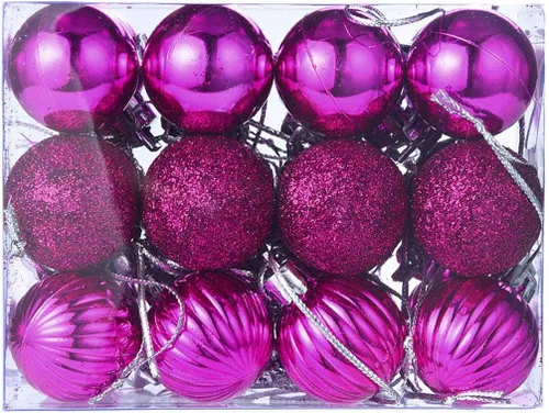 Vista 7 de QueenBox® 24 bolas de Navidad de plástico de 1.18 pulgadas para decoración de árbol de Navidad, vacaciones y fiestas