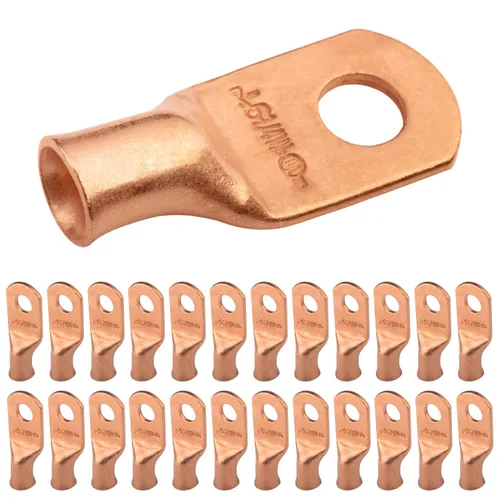 Vista 121 de SELTERM - 5 terminales de anillo resistentes para cable de batería, calibre 1/0 AWG, pernos de 1/2 pulgadas, terminales de calibre 0, ojales