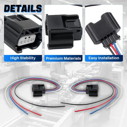 Vista 4 de AUTOKAY - Arnés conector de contraventana del radiador para Nissan Murano Altima 2015-2020 62330-9HS0A Conector activo de contraventana del radiador