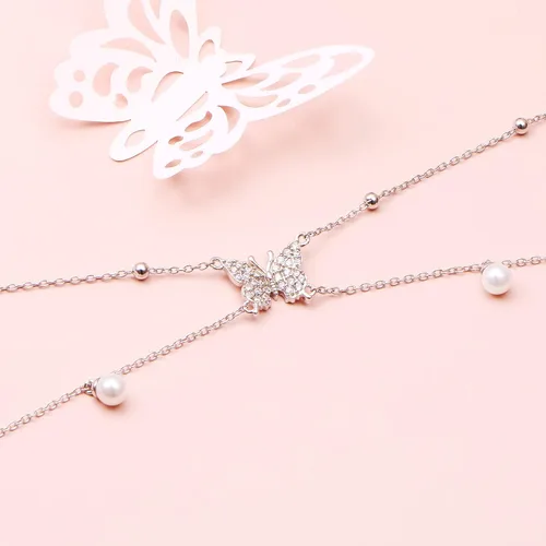 Vista 2 de Tobilleras para mujer de plata de ley S925 ajustable, pulsera de tobillo para pie de playa, regalo de joyería