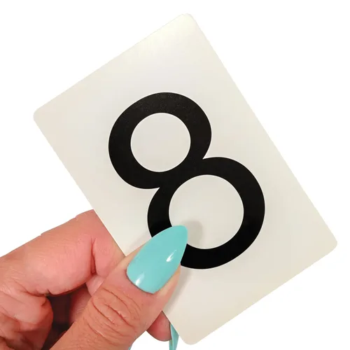 Vista 6 de Learning Advantage Tarjetas de números 0-9 Negro Juego de 50 Reconocimiento de números de práctica Recurso de aula