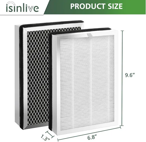 Vista 2 de Filtro de repuesto modelo 25, compatible con purificador de aire de la serie MA 25W/25B/25S, filtro de carbón activado 3 en 1 para humo de incendios