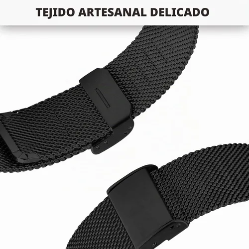 Vista 3 de Correa de metal para Huawei Band 7 pulseras de acero inoxidable, compatible con Huawei Band 7 Watch pulsera de repuesto Negro