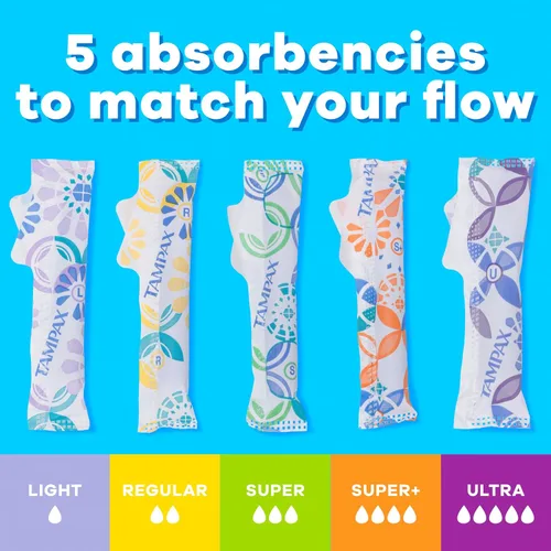 Vista 4 de Tampax Tampones de perlas para mujer, con trenza LeakGuard, absorción regular, sin perfume, 36