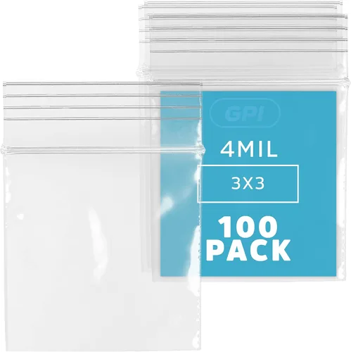 Vista 27 de Bolsas reutilizables de plástico transparente con cremallera – Paquete de 100 unidades GPI a granel de 2 x 3 pulgadas de grosor, resistentes