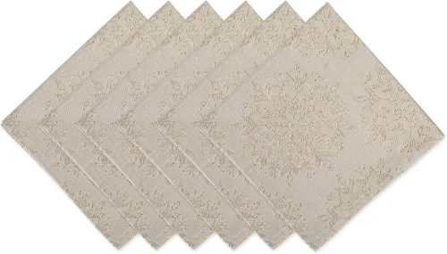 Vista 13 de Colección de mesa navideña DII Sparkle Metallic, camino de mesa, 14x72 pulgadas, copos de nieve en jacquard