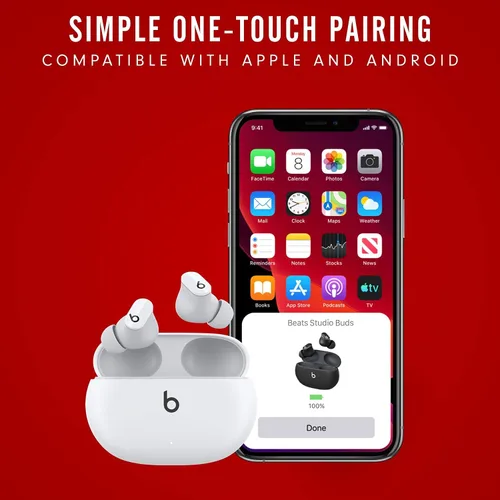 Vista 4 de Beats Studio Buds: Auriculares inalámbricos con cancelación de ruido, color blanco (renovados premium)