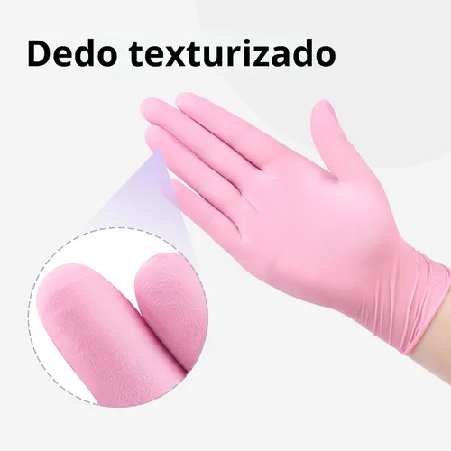Vista 5 de Guantes de nitrilo para examen SwiftGrip, 4 mil, Flor de cerezo, guantes aptos para alimentos, desechables, libres de látex y polvo