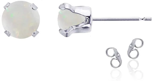Vista 21 de Aretes de tuerca de plata de ley 925 chapados en oro de 14 quilates macizo, oro amarillo, blanco o rosa de 0.236 in Amatista