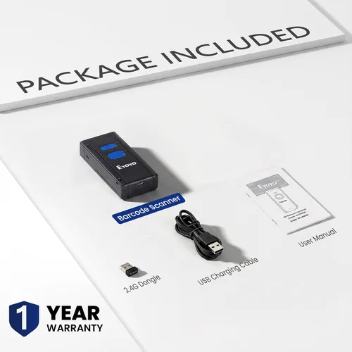 Vista 4 de Eyoyo EY2877 - Escáner de código de barras portátil Bluetooth inalámbrico, CCD Mini portátil CMOS UPC lector de código de barras USB compatible