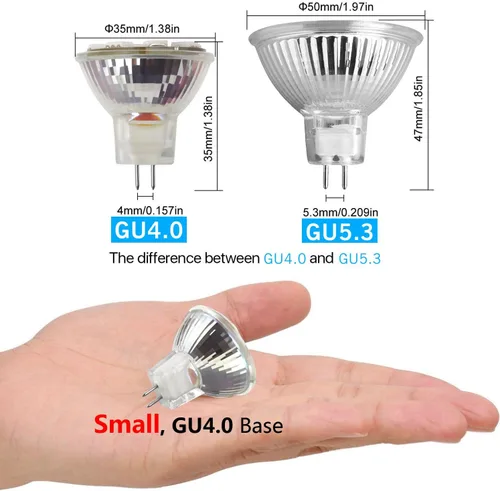 Vista 5 de MR11 GU4.0 focos de ledes, 20w, focos halógenos equivalentes, base Gu4