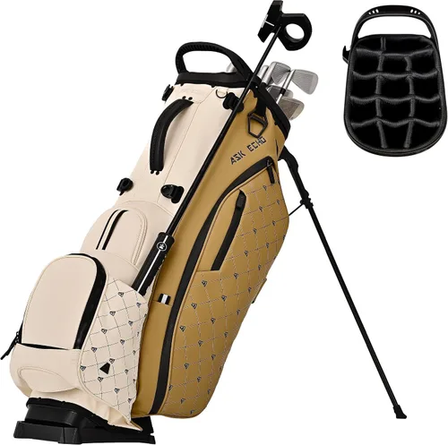 Vista 16 de ASK ECHO Prestige Full-Length Hybrid Stand Bag – Premium Leather Negro