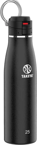 Vista 13 de Takeya Traveler - Taza de café de viaje de acero inoxidable con tapa abatible (17 onzas, rubor), taza aislada a prueba de fugas para café y té