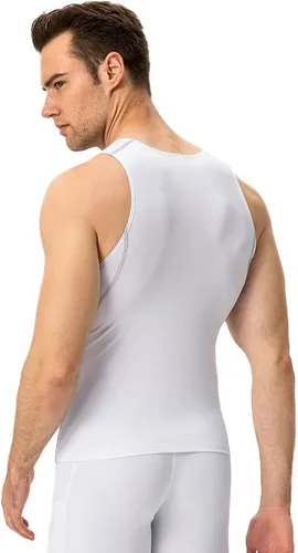 Vista 3 de Paquete de 13 camisetas sin mangas de compresión para hombres, culturismo, gimnasio, atlética, ajustadas, camisetas de entrenamiento