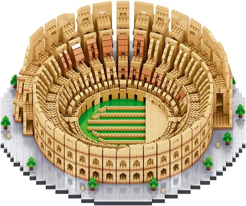 Vista 4 de Italia Rome Coliseo - Juego de construcción de microladrillos (5594 piezas) – Juguete educativo modelo emblemático regalo para niños y adultos