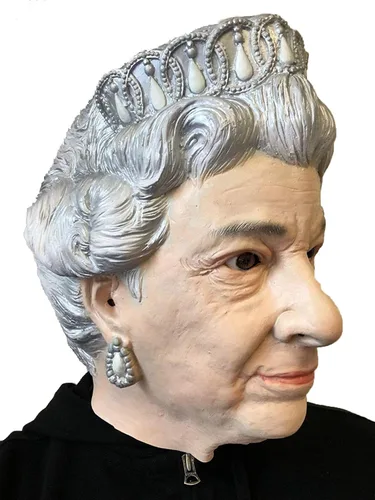 Vista 2 de HENGYUTOYMASK Máscara realista de látex para disfraz de la reina Isabel de Inglaterra