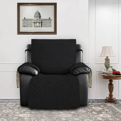 Vista 2 de Easy-Going Funda impermeable para sillón reclinable de gran tamaño con bolsillo, 1 funda de sofá reversible para sillón reclinable, protector