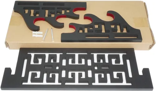 Vista 5 de Soporte de pared de terciopelo para espada, soporte de exhibición con tiras de fieltro para katana, wakizashi, Genji y espadas samurái