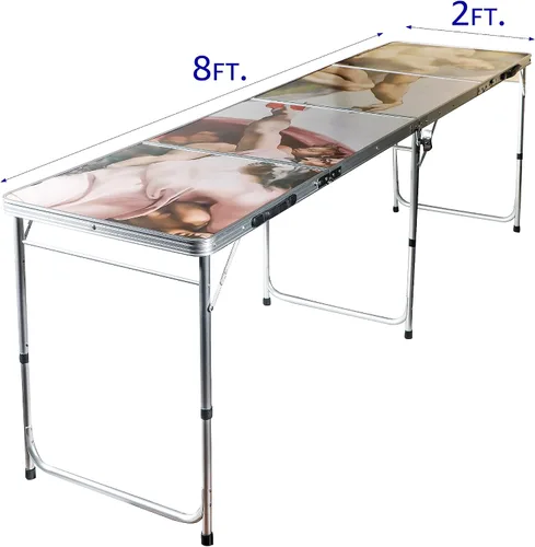 Vista 6 de Mesa de pong de cerveza plegable de 8 pies con abrebotellas