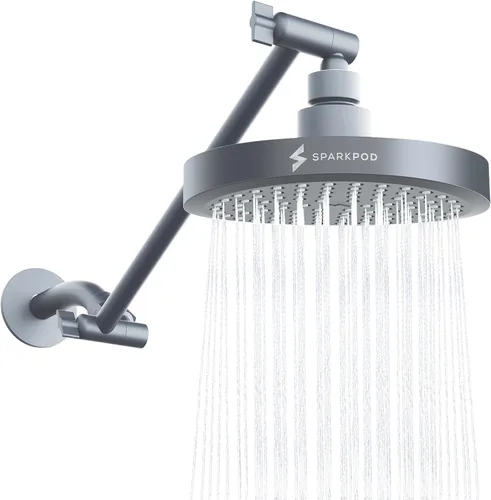 Vista 20 de SparkPod Cabezal de Ducha de Lluvia Redondo con Brazo de Extensión - Cabezal de Ducha de Altura Ajustable con Rendimiento de Alta Presión