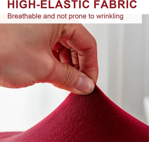 Vista 4 de Fundas de terciopelo para sillas de comedor, fundas elásticas de felpa para sillas altas, fundas protectoras de asiento lavables, fundas para sillas