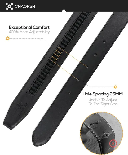 Vista 2 de CHAOREN Cinturón de trinquete de cuero para hombre - Accesorios de vestir para cada ocasión (1.378 in)
