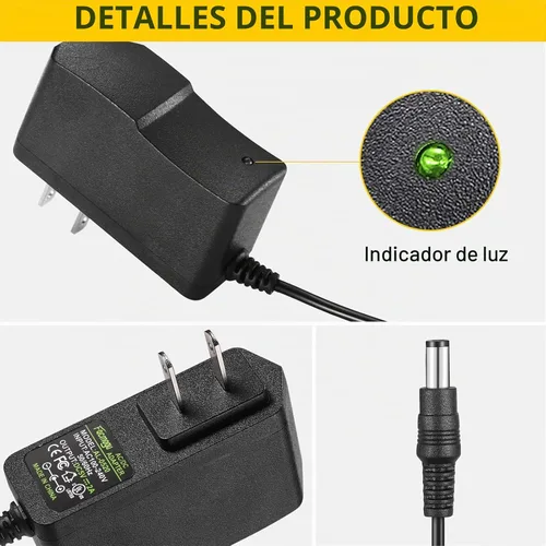 Vista 5 de Facmogu Pack de 2 adaptadores de corriente DC 5V 2A, transformadores de alimentación de CA 100-240V a CC 5V 2A 10W, conector de 5.5 x 2.5mm También
