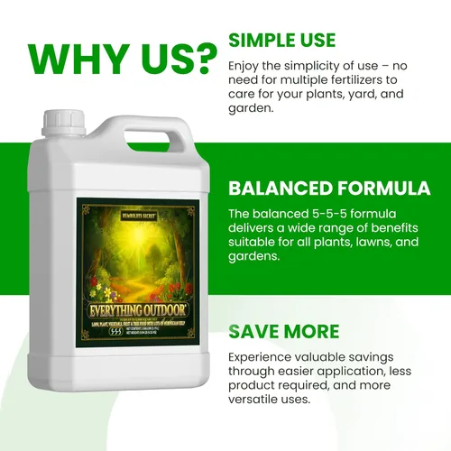 Vista 7 de Humboldts Secret Fertilizante líquido Everything Outdoor 5-5-5 con algas noruegas y micronutrientes para césped, jardines, verduras, flores