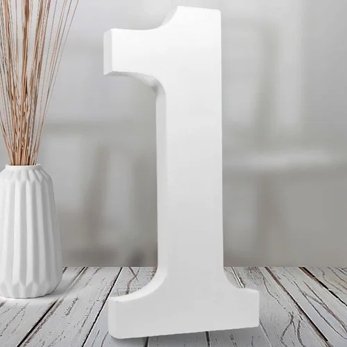 Vista 14 de AOCEAN Números de madera blanca de 8 pulgadas, número de madera sin terminar para pared, números decorativos de pie, rebanadas, decoración