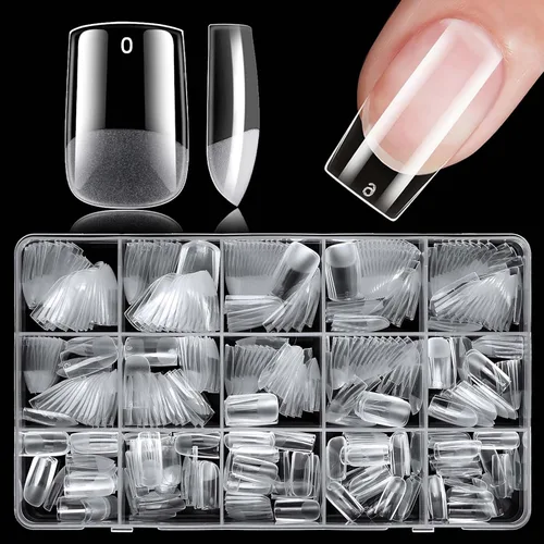 Vista 9 de 420 puntas de uñas cuadradas medianas, uñas postizas medianas