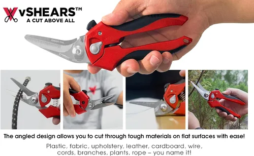 Vista 4 de Vampire Tools vSHEARS - Tijeras de combinación de cuchillas multiusos 4 en 1 de 6.3 pulgadas + tijeras multiusos resistentes de 8 pulgadas