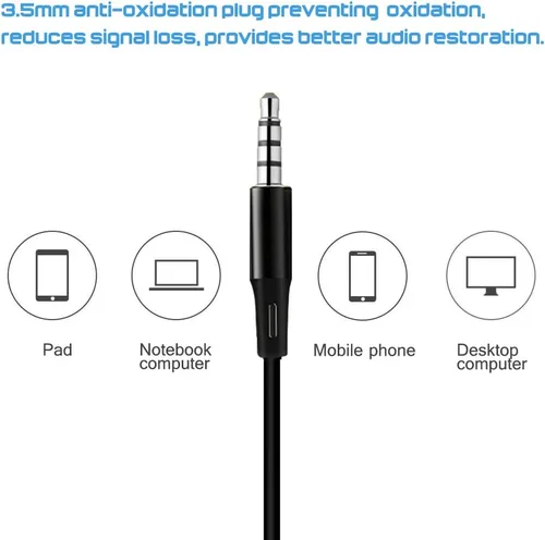 Vista 4 de SourceTon Paquete de 3 auriculares con control remoto y micrófono, aislamiento de ruido estéreo en el oído sin enredos para teléfonos inteligentes 1