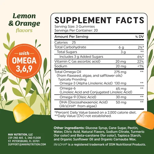 Vista 5 de Omega + DHA gomitas