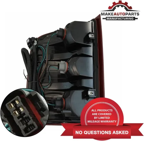 Vista 6 de Conjunto de lámpara de luz de rotura de cola halógena lente roja transparente pasajero lado derecho para Chevy Silverado 1500 2007-2013 y para 2500