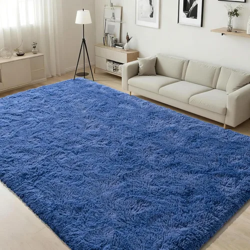 Vista 25 de ISEAU Alfombra de pasillo cómoda y esponjosa para dormitorio, de felpa con base de goma antideslizante, para dormitorio de bebé, al lado de la cama