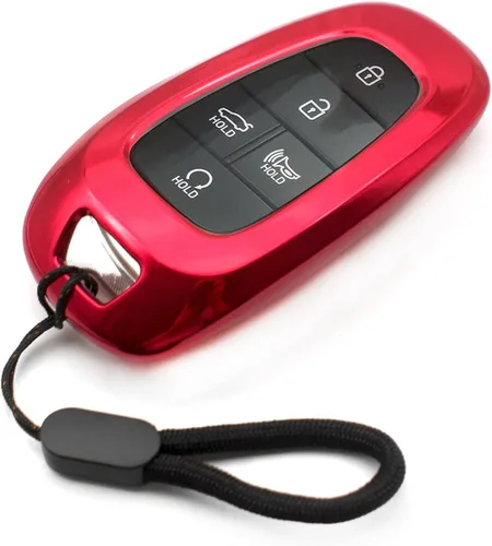 Vista 8 de MECHCOS Compatible con Hyundai Tucson Santa Cruz Palisade Ioniq 5 Santa Fe Nexo Sonata Ioniq TPU Azul Funda para Llavero Estuche Soporte Remoto
