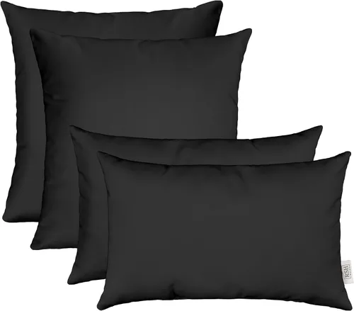 Vista 34 de RSH DECOR: Sunbrella Juego de 4 almohadas lumbares y cuadradas 20 x 12 pulgadas y 17 x 17 pulgadas Tela resistente al agua y a la decoloración