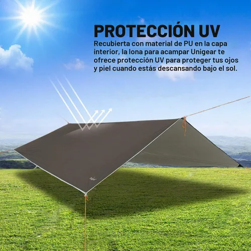 Vista 3 de Unigear Hamaca Rain Fly Impermeable Tienda de campaña Lona para mochileros Lightweight Tent Tarp with UV Protection, 9.8-16.5 ft Size Options