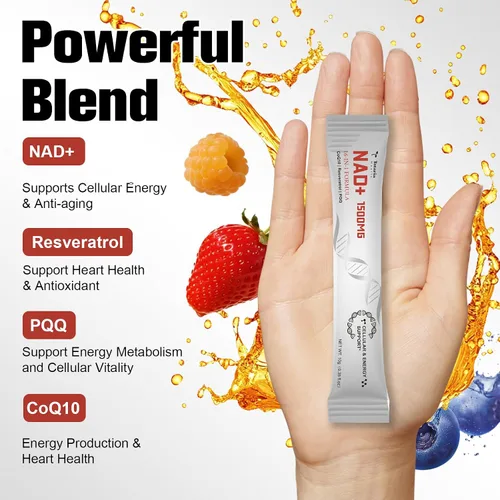 Vista 6 de Totaria Suplemento líquido NAD 16 en 1 de 1500 mg para hombres y mujeres, NAD+ extra fuerte con precursor NMN, resveratrol, PQQ, CoQ10, apoya