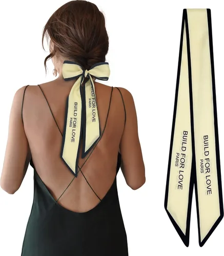 Vista 30 de Women's Designer Neckerchief Handbag Handle Ribbon Fashion Scarf Letter Printed Hair Tie