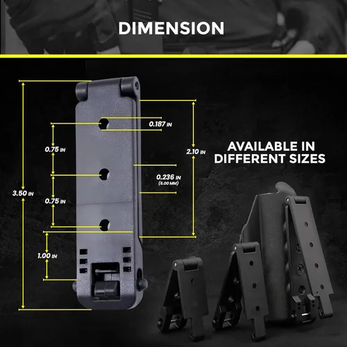 Vista 2 de Molle Attachment – Clip de cinturón de bloqueo rápido con hardware de montaje para fundas, bolsas de cargadores, fundas de cuchillos, chalecos