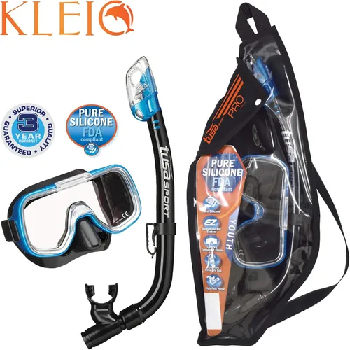 Vista 2 de TUSA Sport Conjunto combinado de máscara Mini-Kleio y esnórquel seco para jóvenes