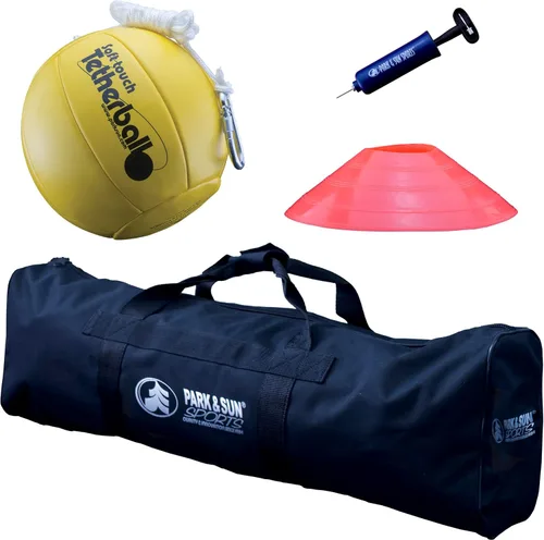 Vista 5 de Park & Sun Sports Juego de Tetherball portátil para exteriores con bolsa de transporte y accesorios (base Tri-Pod de 3 piezas/poste)