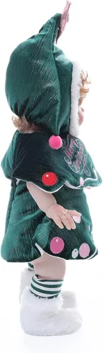 Vista 9 de Muñecas de bebé, 18 pulgadas realista Reborn Full Vinyl Baby Doll con pelo rizado, detalles realistas pintados a mano y atuendo acogedor para niñas