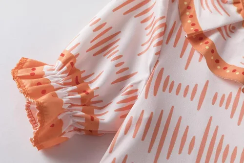 Vista 5 de Disfraz de princesa para niñas pequeñas, disfraz de Elsa (5 años, naranja), Naranja