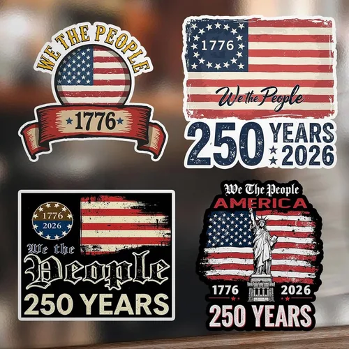 Vista 10 de ArogGeld Calcomanías para perros con el 250 aniversario de mercancía de Estados Unidos para automóviles América del 250 de julio, decoraciones
