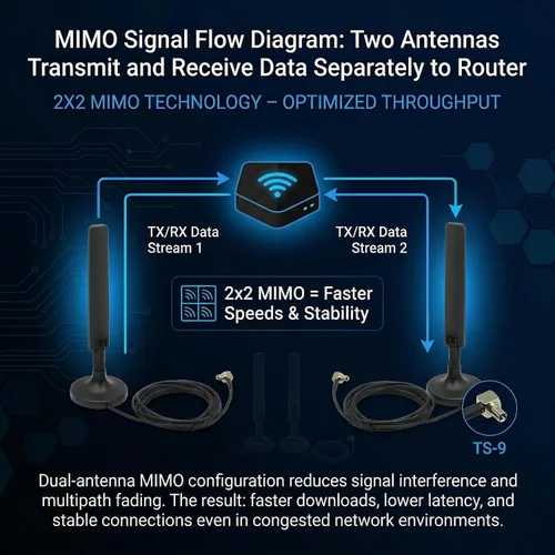 Vista 6 de 10dBi 5G 4G LTE Antena TS9 Magnética Paquete de 2 MIMO para Nighthawk M6 M5