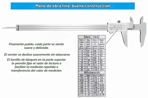 Vista 5 de Calibre Vernier micrómetro de 0-12 pulgadas, herramienta de medición de precisión de acero inoxidable (pulgadas/métrico), medición